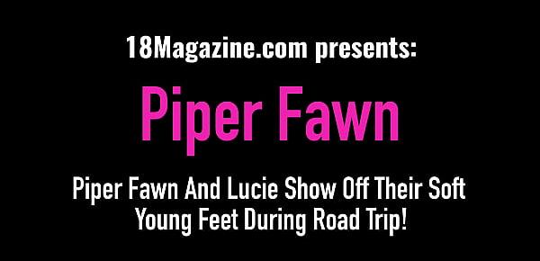  Piper Fawn And Lucie Show Off Their Soft Young Feet During Road Trip!
